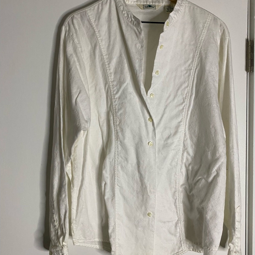 L.L. Bean Men's White Lightweight Shirt Jacket